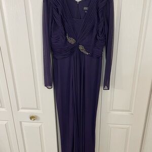 Adrianna Papell Deep Purple Long Sleeve Dress